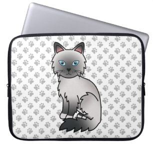 Blue Point Birman / Ragdoll Cute Cat & Paws Laptop Sleeve