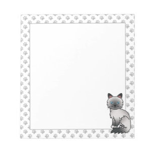 Blue Point Birman / Ragdoll Cute Cat & Paws Notepad