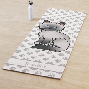 Blue Point Birman / Ragdoll With Paws & Name Yoga Mat