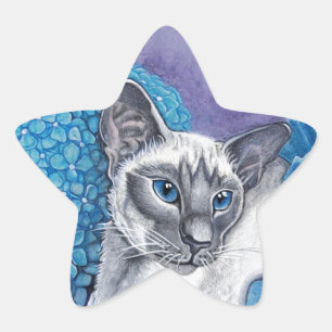 Blue Point Siamese Cat Star Sticker