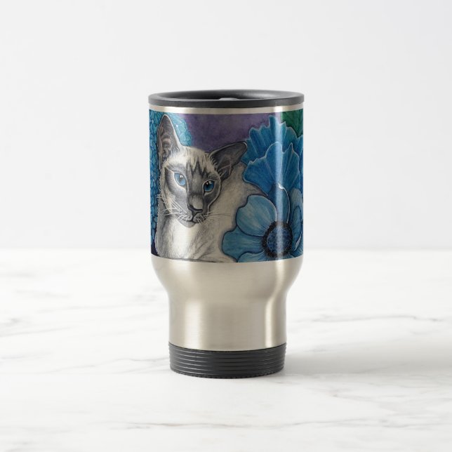 Blue Point Siamese Cat Travel Mug (Center)