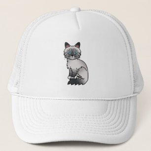 Blue Point Tabby Birman / Ragdoll Cartoon Cat Trucker Hat