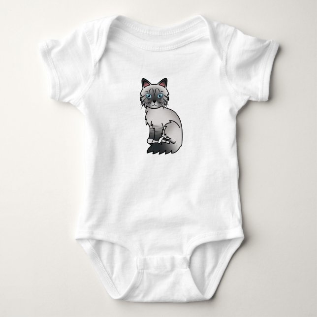 Blue Point Tabby Birman / Ragdoll Cat Baby Bodysuit (Front)