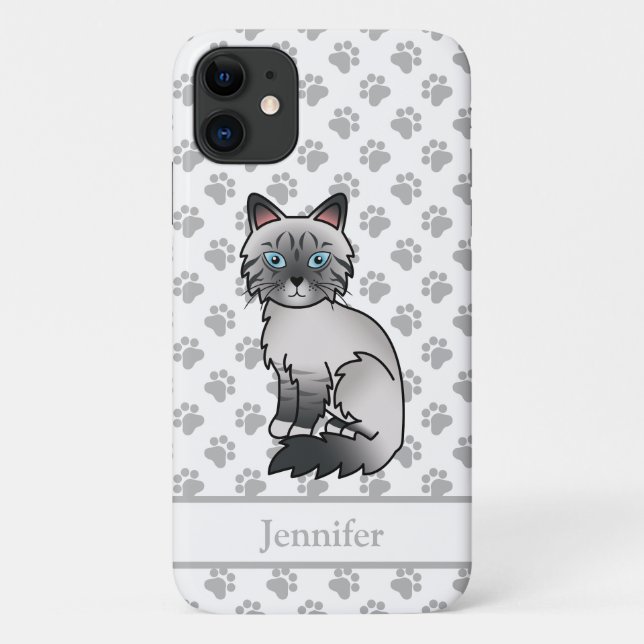Blue Point Tabby Birman / Ragdoll Cat & Name Case-Mate iPhone Case (Back)