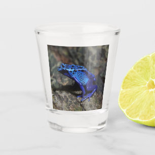Blue Poison Dart Frog, Bright Blue Frog Shot Glass