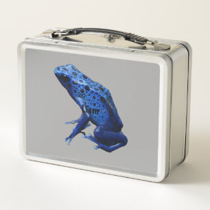 Blue Poison Dart Frog Metal Lunch Box