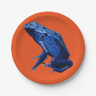 Blue Poison Dart Frog Paper Plate