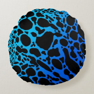 Blue Poison Dart Frog Round Cushion