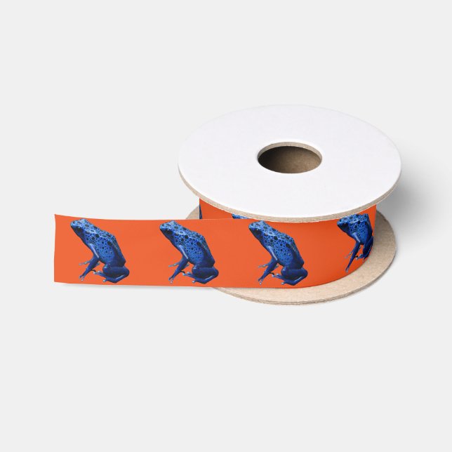 Blue Poison Dart Frog Satin Ribbon (Spool)