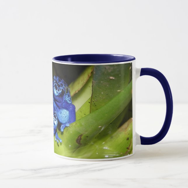 Blue Poison Dart Frogs In Leaf 1 Mug (Right)