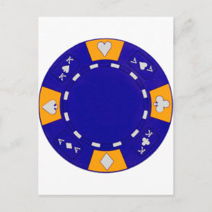 Blue Poker Chip Postcard