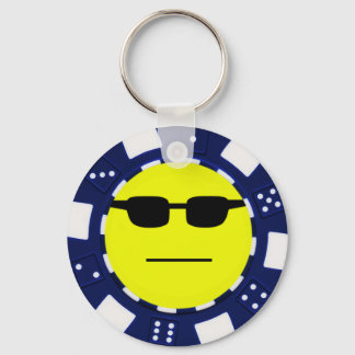 blue pokerface key ring