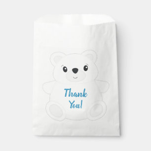 Blue Polar Bear Birthday Party Favour Bags
