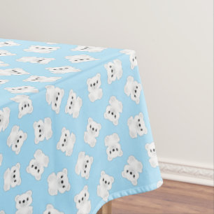 Blue Polar Bear Birthday Party Tablecloth