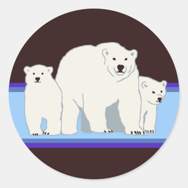 Blue Polar Bears Stickers (Front)