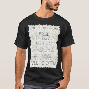 Blue Police Public Call Box - Explanations 2 T-Shirt