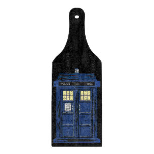 Blue Police Public Call Box - UK Time Travel 1 Cutting Board