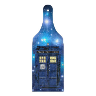 Blue Police Public Call Box - UK Time Travel 1 Cutting Board