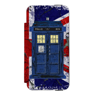Blue Police Public Call Box - UK Time Travel 1 Incipio Watson™ iPhone 5 Wallet Case