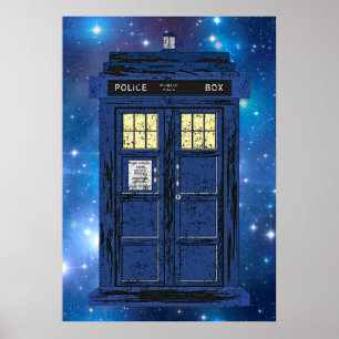 Blue Police Public Call Box - UK Time Travel 1 Poster