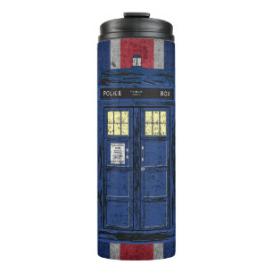 Blue Police Public Call Box - UK Time Travel 1 Thermal Tumbler