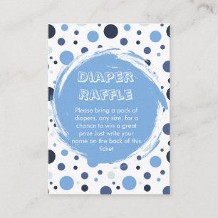 Blue polka dot Baby Shower diaper raffle ticket Enclosure Card