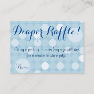 Blue Polka Dot Baby Shower Diaper Raffle Tickets Enclosure Card