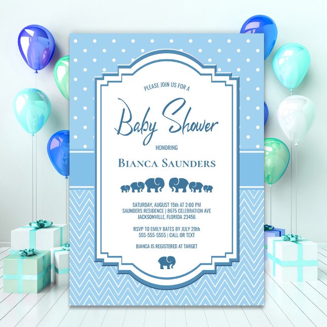 Blue Polka Dot Baby Shower Invitation (Creator Uploaded)