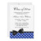 Blue Polka Dot Black Bow Graduation Announcement