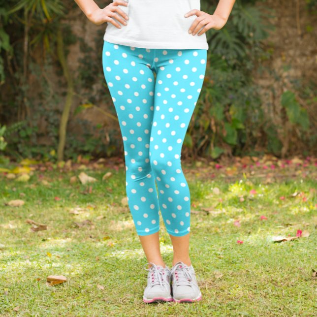 Blue Polka Dot Capri Leggings (Creator Uploaded)