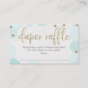 Blue Polka Dot Diaper Raffle Baby Shower Card