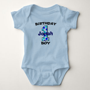 Blue Polka Dot First Birthday Boy Shirt