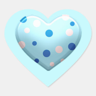 Blue Polka Dot Heart Valentine’s Day Cute Sticker