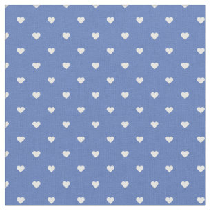 Blue Polka Dot Hearts Fabric