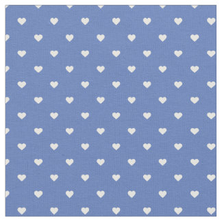 Blue Polka Dot Hearts Fabric