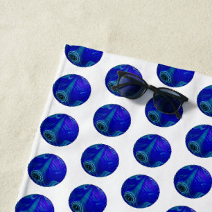 Blue Polka Dot Lawn Bowls,  Beach Towel