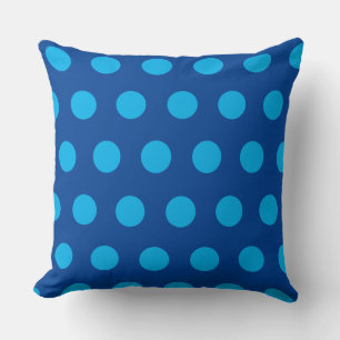 Blue Polka Dot Monogram Throw Pillow