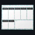 Blue Polka Dot Pattern Weekly Calendar Notepad<br><div class="desc">Simple and cute Tiffany Blue Polka Dot Pattern Weekly Calendar Notepad is perfect for anyone who likes to be organised.  Perfect for home,  work or school.  40 Sheets = 40 Weeks of planning.</div>