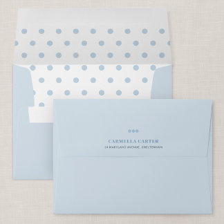 Blue Polka Dot Personalised A7 Envelope