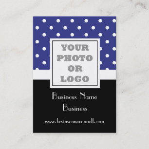 Blue polka dot  photo logo business card
