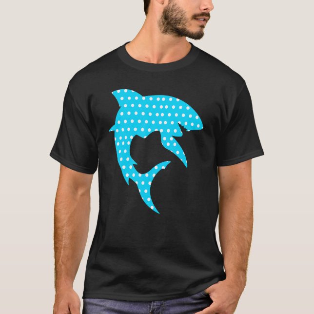 Blue Polka Dot Shark International Dot Day  1 T-Shirt (Front)
