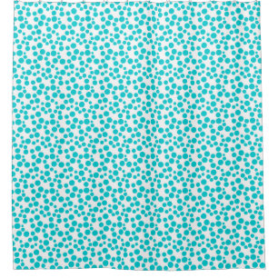 Blue polka dot  shower curtain