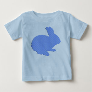 Blue Polka Dot Silhouette Easter Bunny Shirt