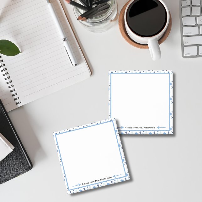 Blue Polka dot teacher appreciation gift Post-it Notes (Creator Uploaded)
