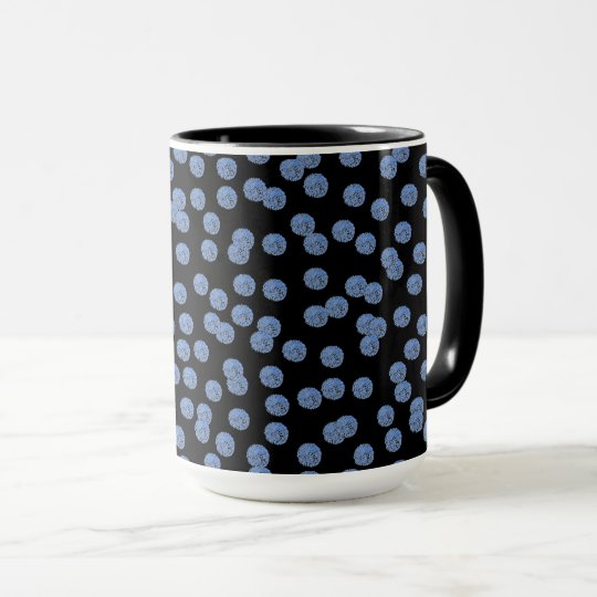 Blue Polka Dots 15 oz Ringer Mug