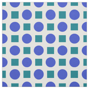 Blue polka dots and green squares fabric