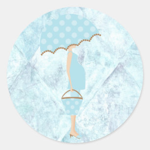 Blue Polka Dots Baby Shower Stickers