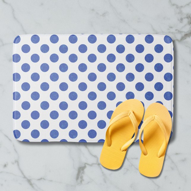 Blue Polka Dots Bath Mat (Creator Uploaded)