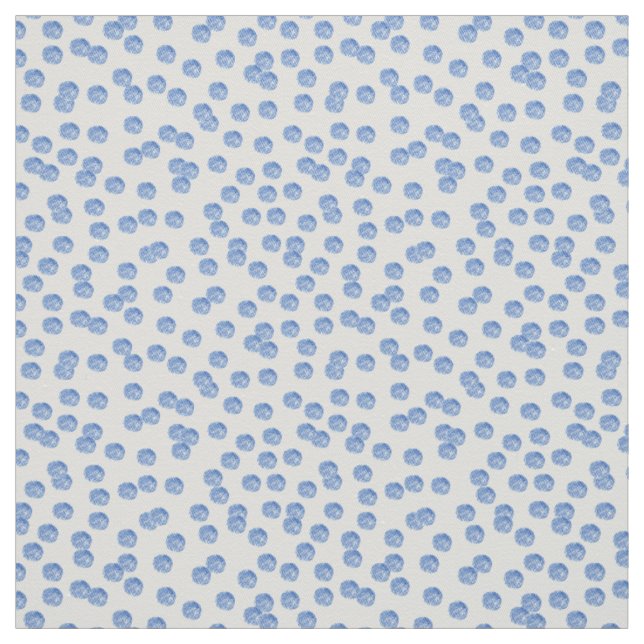 Blue Polka Dots Cotton Twill Fabric (Swatch)