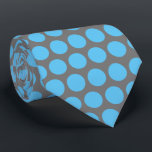 Blue Polka Dots Grey Gift Favour Elegant Custom Tie<br><div class="desc">Designed with cute blue polka dots patterns in solid grey background. You may change to any background colour as you wish. Makes a great gift or party favour for any event including weddings,  birthdays and more!</div>